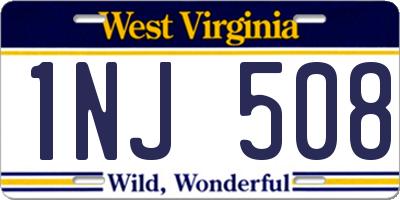 WV license plate 1NJ508