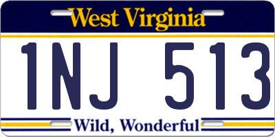 WV license plate 1NJ513