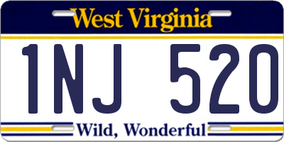 WV license plate 1NJ520