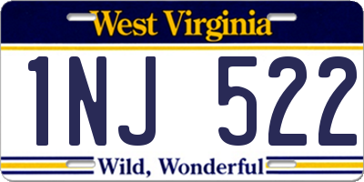 WV license plate 1NJ522