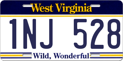 WV license plate 1NJ528