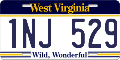WV license plate 1NJ529