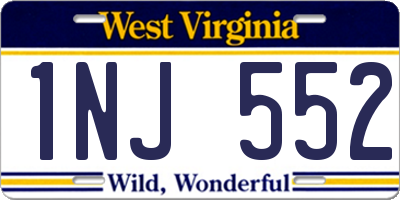 WV license plate 1NJ552