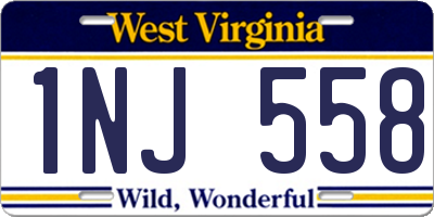 WV license plate 1NJ558