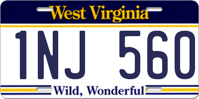 WV license plate 1NJ560
