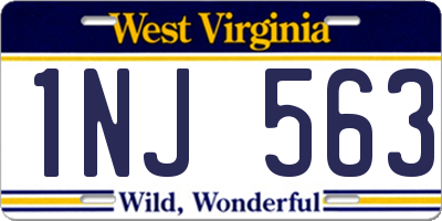 WV license plate 1NJ563