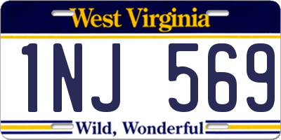 WV license plate 1NJ569