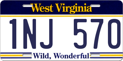 WV license plate 1NJ570