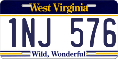 WV license plate 1NJ576