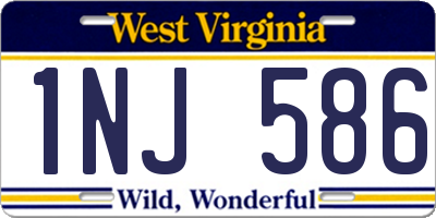WV license plate 1NJ586