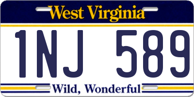 WV license plate 1NJ589