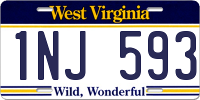 WV license plate 1NJ593