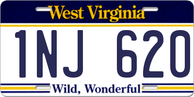 WV license plate 1NJ620