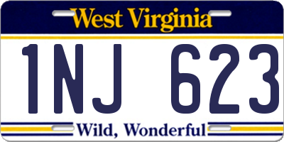 WV license plate 1NJ623
