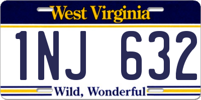 WV license plate 1NJ632