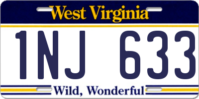 WV license plate 1NJ633