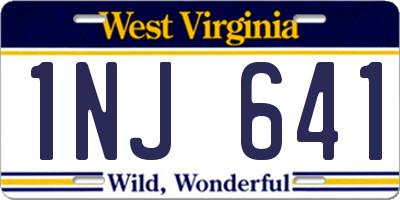 WV license plate 1NJ641