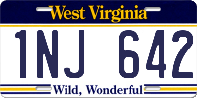 WV license plate 1NJ642