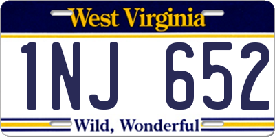 WV license plate 1NJ652