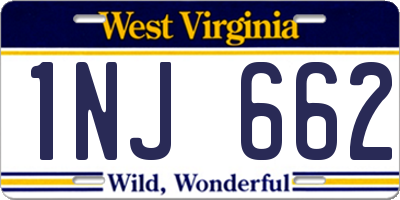 WV license plate 1NJ662