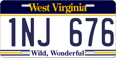 WV license plate 1NJ676