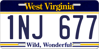 WV license plate 1NJ677