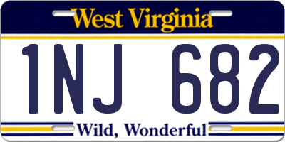 WV license plate 1NJ682
