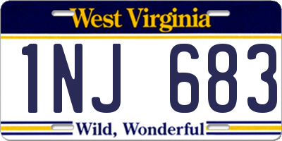WV license plate 1NJ683