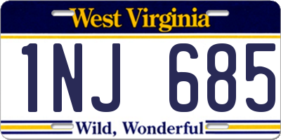 WV license plate 1NJ685