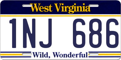 WV license plate 1NJ686