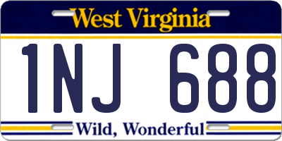 WV license plate 1NJ688