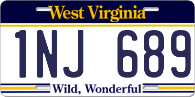 WV license plate 1NJ689
