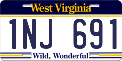 WV license plate 1NJ691