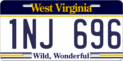 WV license plate 1NJ696