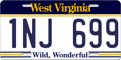WV license plate 1NJ699