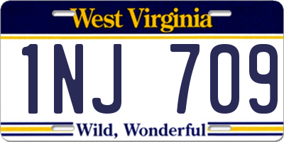 WV license plate 1NJ709