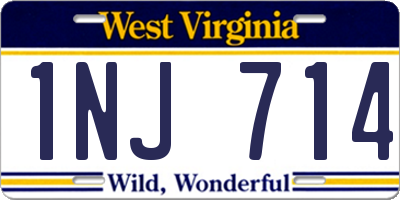 WV license plate 1NJ714