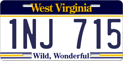WV license plate 1NJ715