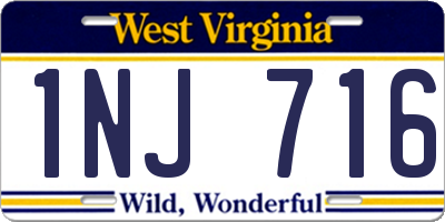 WV license plate 1NJ716