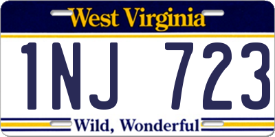 WV license plate 1NJ723