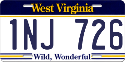 WV license plate 1NJ726