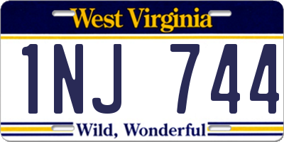 WV license plate 1NJ744
