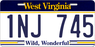 WV license plate 1NJ745