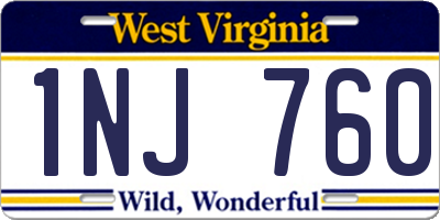 WV license plate 1NJ760