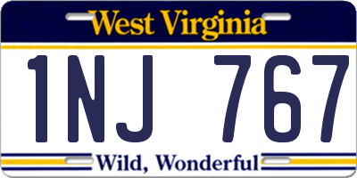 WV license plate 1NJ767