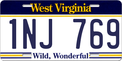 WV license plate 1NJ769