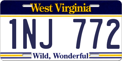 WV license plate 1NJ772