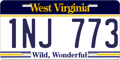 WV license plate 1NJ773