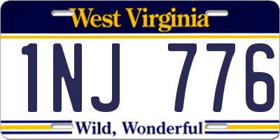 WV license plate 1NJ776