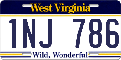 WV license plate 1NJ786